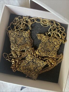 Chasing Unicorns 💫🦄 Filigree Floral Brass Chain Belt {in box} OS